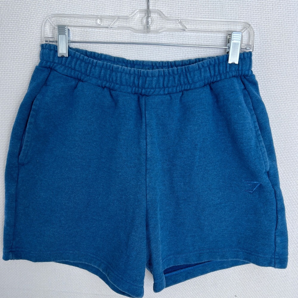 Gymshark Rest Day Sweat Shorts Teal High Waisted Pockets Womens Small